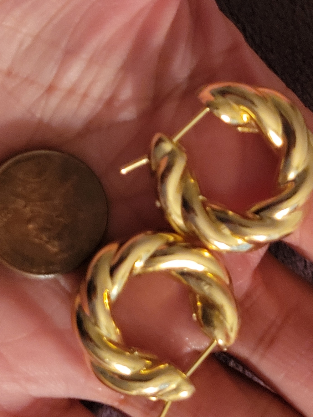 18k David Yurman Braided Solid Gold Hoop Earrings - Picture 3 of 10